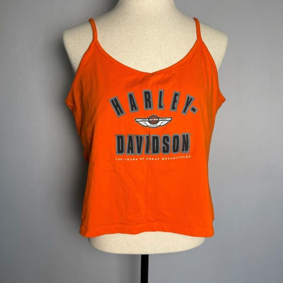 Harley-Davidson Vintage Y2K Women's Crop Tank XL 100th Anniversary Biker 2/$50 - Picture 1 of 13